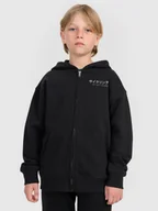 Bluzy dla chłopców - 4F Bluza dresowa rozpinana z kapturem chłopięca - czarna 122 (6-7 lat) - miniaturka - grafika 1
