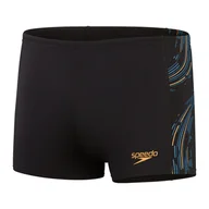 Kąpielówki męskie - Męskie Bokserki kąpielowe SPEEDO TECH PNL ASHT AM 8-00303516839 – Czarny - miniaturka - grafika 1