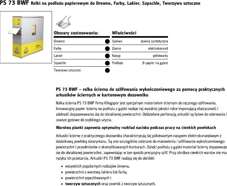 Klingspor ROLKA GĄBKA ŚCIERNA PS73W SOFT 115MM GRANULACJA 320 321758 [jm.MB] - PA5 320*115G