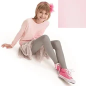 Rajstopy dziecięce - Dziewczęce rajstopy z mikrofibry gładkie 60 DEN Knittex Mary Pudrowy róż - miniaturka - grafika 1