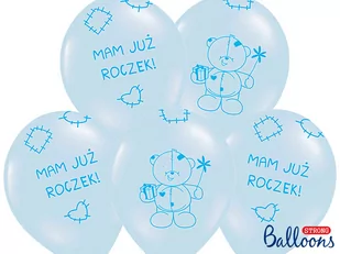 Strong Balloons Balony 14", "Mam już roczek", STRONG, Baby Blue, 50 szt SB14P-221-011 - Baby shower i roczek - miniaturka - grafika 1