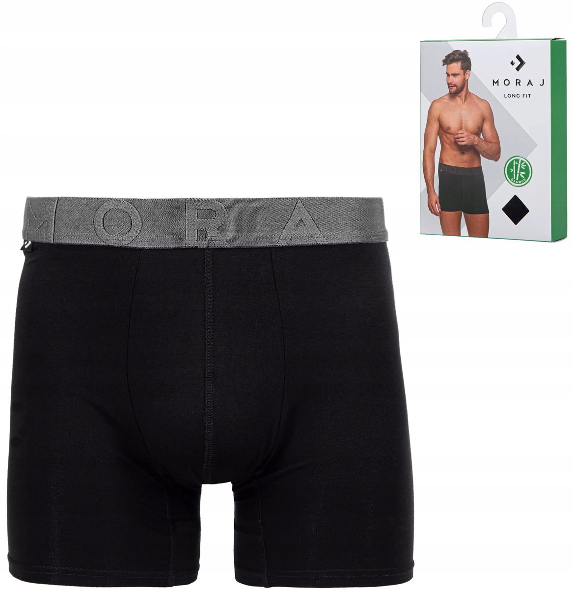 Bokserki Męskie Majtki BAMBUSOWE Gładkie KLASYCZNE DOPASOWANE MORAJ - XXL