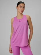 Koszulki sportowe damskie - 4F Top loose treningowy szybkoschnący damski - różowy XL - miniaturka - grafika 1