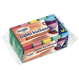 GROSIK Gąbka KUCHENNA MAXI 5 SZTUK (ZZA322300) - Ściereczki, gąbki, czyściki - miniaturka - grafika 1