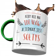 Kubki - Kubek Zielony dla Sołtysa Niby Nie Ma Ideałów z Nadrukiem ze Zdjęciem+ Opakowanie na prezent (wzór 01) - miniaturka - grafika 1
