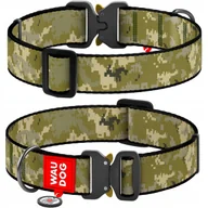 Obroże dla psów - Obroża dla psa nylonowa WAUDOG Nylon z paszportem QR, rysunek "Military", metalowa klamra fastex, rozmiar XXL, 46-70 cm, 35 mm - miniaturka - grafika 1