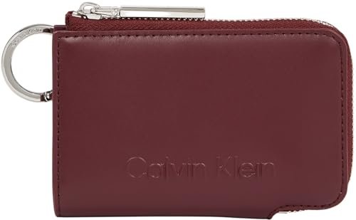 Calvin Klein Damski uchwyt na karty z wytłoczonym logo K60K612441, fioletowy (Oxblood), jeden rozmiar, Fioletowy (Oxblood), Rozmiar Uniwersalny
