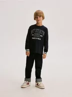 Koszulki dla chłopców - Reserved - Longsleeve z nadrukiem - granatowy - miniaturka - grafika 1