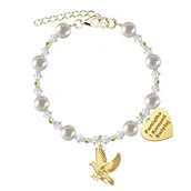 Biżuteria dla dzieci - I KOMUNIA ŚWIĘTA Bransoletka z Gołębiem srebro pozłacane GRAWER - miniaturka - grafika 1