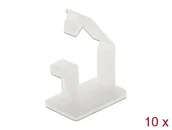 Maskownice do kabli - DeLOCK Opaska do kabli, z klamrą, samoprzylepny, naturalny 10 szt. - miniaturka - grafika 1