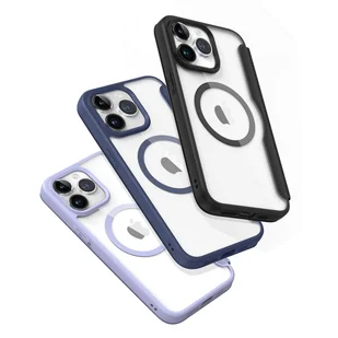 Etui iPhone 15 Pro Max magnetyczny pokrowiec MagSafe z klapką Dux Ducis Skin X Pro - fioletowe - Etui i futerały do telefonów - miniaturka - grafika 3
