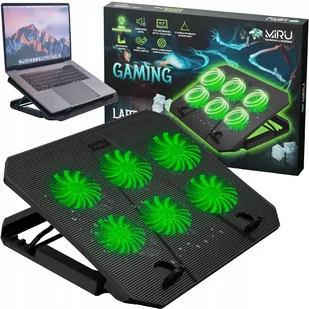 PODSTAWKA CHŁODZĄCA POD LAPTOPA 12-17 CZARNA REGULOWANA PODKŁADKA LED Z USB - Podkładki chłodzące pod laptopa - miniaturka - grafika 1