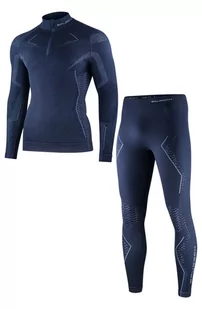 Komplet bielizny termoaktywnej męskiej Brubeck Extreme Merino granatowy - Bielizna sportowa męska - miniaturka - grafika 1