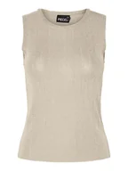 Koszulki i topy damskie - Pieces Top "Salima" w kolorze beżowym - miniaturka - grafika 1