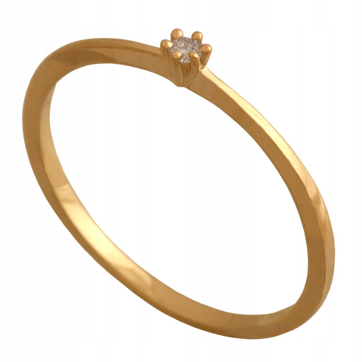 Zaręczynowy pierścionek ze złota z brylantem 585 rozmiar 13 elegancki 14k