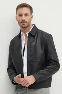 Calvin Klein kurtka skórzana męska kolor czarny przejściowa K10K113014 - Kurtki męskie - miniaturka - grafika 1
