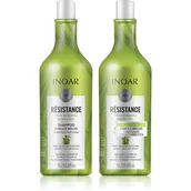 Zestawy kosmetyków damskich - INOAR Resistance Bambu DUO PACK, wegański szampon + odżywka do włosów osłabionych, 2x1l - miniaturka - grafika 1