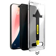Folie ochronne do telefonów - TEMPERED GLASS PRIVACY 2 PACK WITH MOUNTING FRAME IPHONE 16 CLEAR - miniaturka - grafika 1