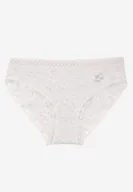 Majtki damskie - Jasnoszare Bawełniane Majtki Figi Ozdobione Koronką Talirella - miniaturka - grafika 1