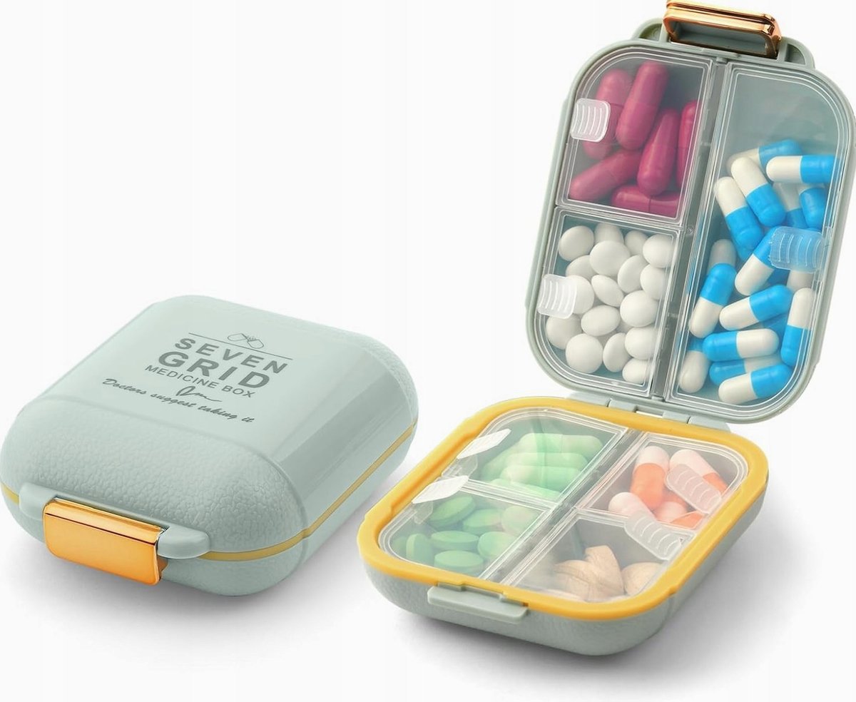 PUDEŁKO NA TABLETKI 7 DNI ORGANIZER NA LEKI KASETA ETUI DUŻE ZIELONE