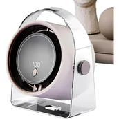 Wentylatory - Akumulatorowy wentylator stołowy bezłopatkowy 13,5 x 9,5 x 17 cm do podróży, domu i na zewnątrz, beżowy - miniaturka - grafika 1