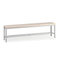 Meble do szkół i przedszkoli - B2B Partner Ławka szatniowa z półką na buty, siedzisko - listwy, długość 1500 mm, szara 179323 - miniaturka - grafika 1