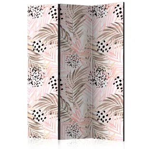 Parawan 3-częściowy - Różowe palmy [Room Dividers] (rozmiar 135x172) - Parawany - miniaturka - grafika 1