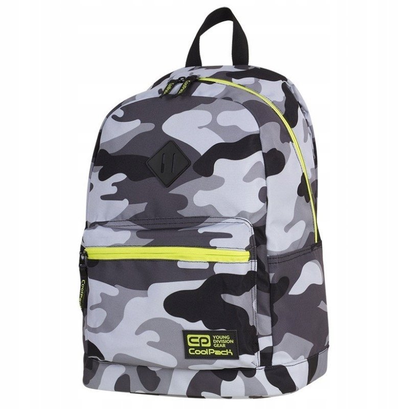 PLECAK SZKOLNY 1-KOMOROWY 25L LEKKI CAMO YELLOW NEON MORO COOLPACK