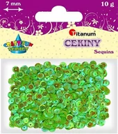 Dekoratorstwo - Titanum Cekiny 7 mm tęczowe zieleń 304635 - miniaturka - grafika 1