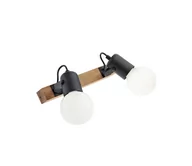 Lampy ścienne - Redo 01-2416 - Tablica informacyjna TAFFI 2xE27/42W/230V czarny/buk - miniaturka - grafika 1