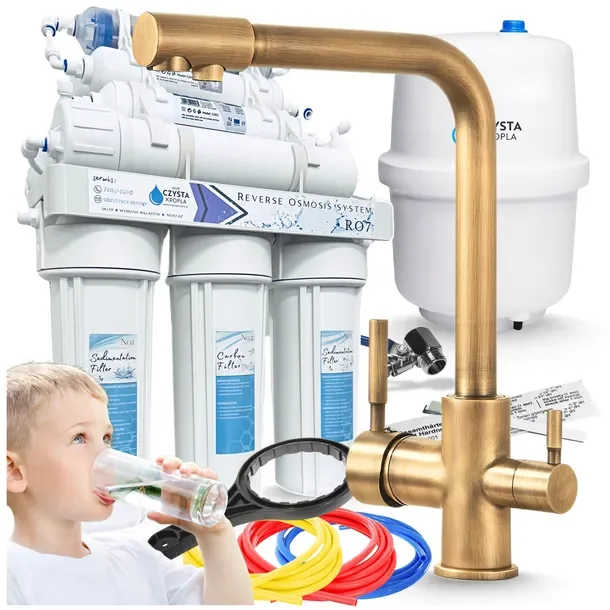 Filtr Do Wody Pitnej System Zmiękczania Uzdatniania Pod Zlew ZESTAW Bateria