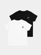 Koszulki męskie - Zestaw 2 SZTUKI T-SHIRT Męski 100% BAWEŁNIANY Czarny Biały Fale Morze XL - miniaturka - grafika 1