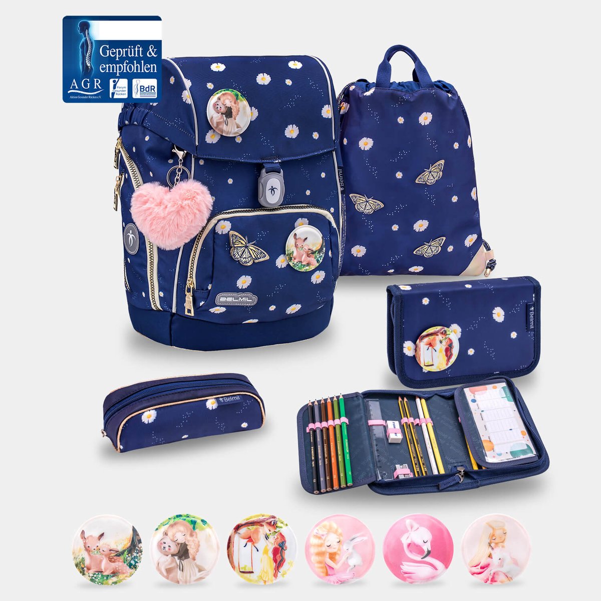 Zestaw szkolny Premium Comfy Plus Daisy, 5-częściowy