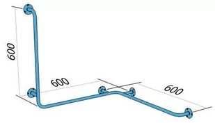 Poręcz wannowo-prysznicowa dla niepełnosprawnych Faneco S32UPPL lewa 60x60x60 cm - Akcesoria dla osób starszych i niepełnosprawnych - miniaturka - grafika 2