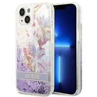 Torebki damskie - Guess GUHCP14MLFLSU etui na 14 Plus 6,7" fioletowe/fioletowe twarde etui Flower Liquid Glitter - miniaturka - grafika 1