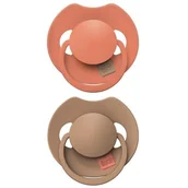 Smoczki uspokajające - Lovi Smoczek silikonowy dynamiczny 6-18m Prime Granola/orange 2 szt. - miniaturka - grafika 1
