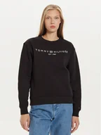 Bluzy damskie - Tommy Hilfiger Bluza Logo WW0WW39791 Czarny Regular Fit - miniaturka - grafika 1
