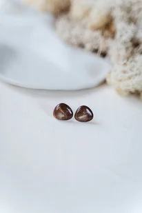 Kolczyki porcelanowe KASZTAN - Kolczyki - miniaturka - grafika 1