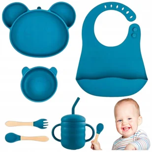 Silikonowy Zestaw Naczyń Dla Dzieci Do Karmienia Antypoślizgowa Przyssawka - Zestawy naczyń dla dzieci - miniaturka - grafika 1