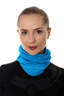 Czapki i chusty sportowe damskie - Komin termoaktywny wełniany Brubeck Wool KM10360 błękitny - grafika 1