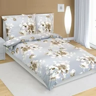 Pościel - Bellatex Pościel bawełniana Róża kawowy, 140 x 200 cm, 70 x 90 cm, 140 x 200 cm, 70 x 90 cm - miniaturka - grafika 1