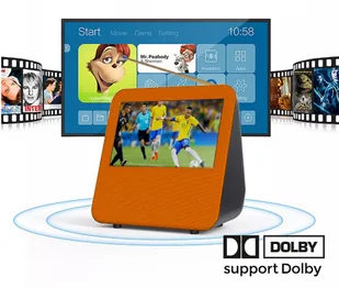Mini telewizor przenośny 7" DVB-T2 H.265 Pomarańcz - Kable - miniaturka - grafika 7
