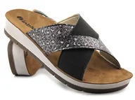 Klapki i japonki damskie - Klapki damskie z panterką - Inblu CP-09, czarne - miniaturka - grafika 1