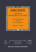 Podobrazia, bloki, papiery - Blok do akwareli Arches Aquarelle A4 300g Rough grain 12 kartek Naturalny biały - miniaturka - grafika 1