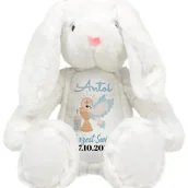 Maskotki i pluszaki - Miś Przytulanka Maskotka Króliczek Prezent Na Chrzest Święty IMIĘ DATA - miniaturka - grafika 1