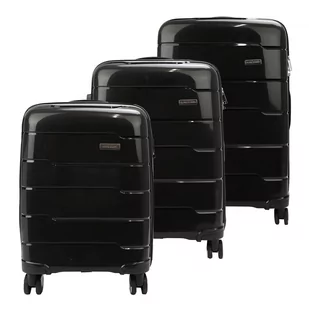 Mocne materiałowe walizki podróżne damskie Pierre Cardin LEE01 PP03 103 x3 Z - Walizki - miniaturka - grafika 1