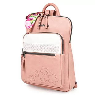 Lois - Plecak dla kobiety z regulowanymi ramiączkami. Zamknięcie zamka błyskawicznego. Tylne i przednie kieszenie. Haftowana skóra eco 310723 - Torebki damskie - miniaturka - grafika 1