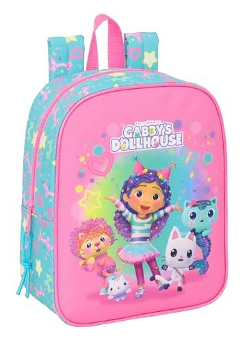 Safta GABBY'S DOLLHOUSE CONFETTI plecak dziecięcy, plecak dziecięcy, plecak szkolny, odpowiedni do wózka, idealny do przedszkola, wygodny i wszechstronny, jakość i wytrzymałość, 22 x 10 x 27 cm