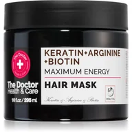 Maski do włosów - THE DOCTOR Health & Care Maximum Energy Hair Mask wzmacniająca maska do włosów Keratin + Arginine + Biotyn 295ml - miniaturka - grafika 1