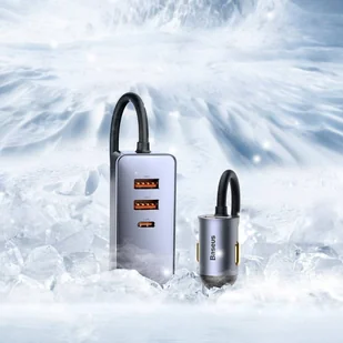 Baseus Share Together ładowarka samochodowa 3x USB / USB Typ C 120W PPS Quick Charge Power Delivery szary (CCBT-B0G) - Ładowarki samochodowe - miniaturka - grafika 14